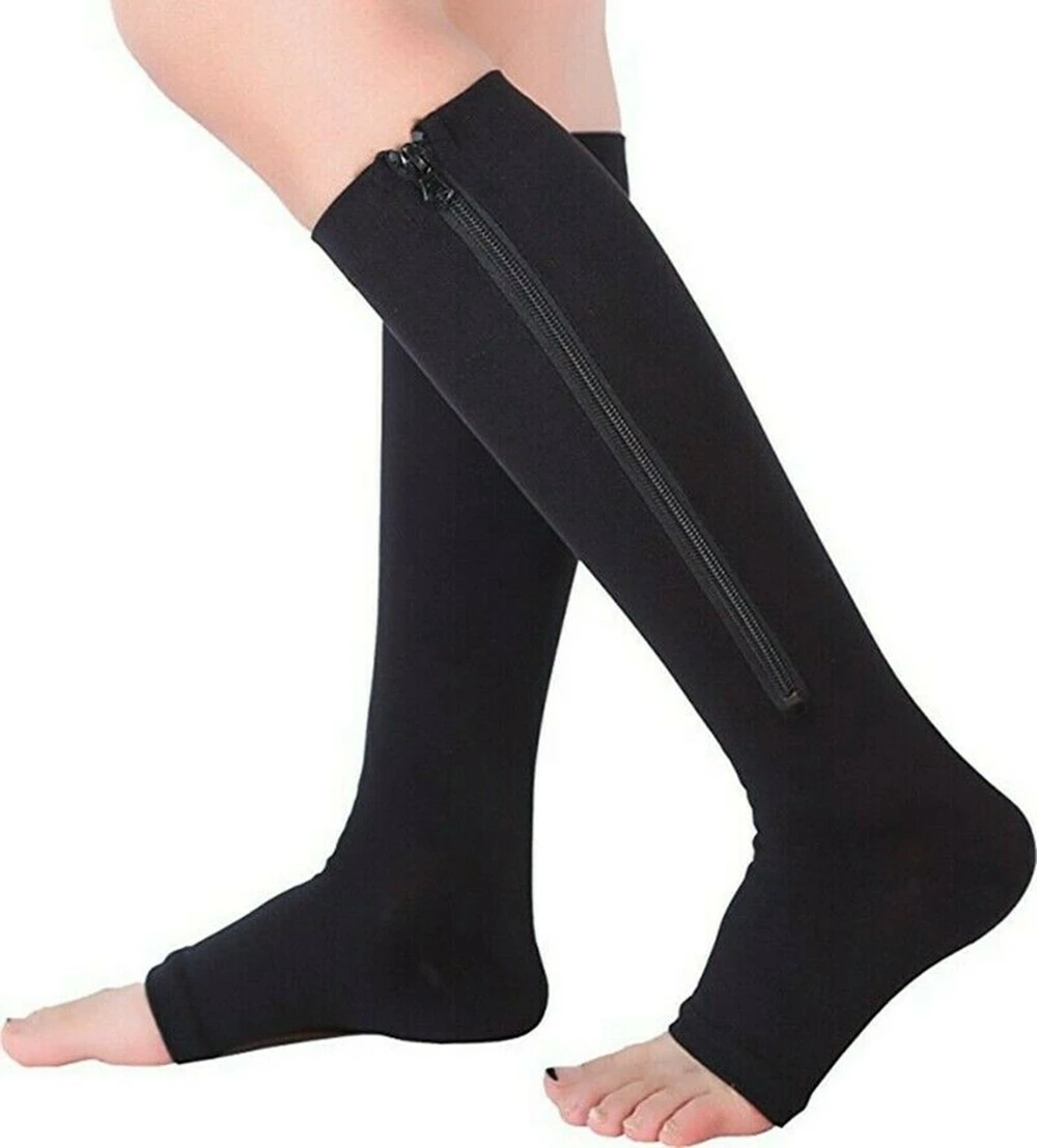 3 Pairs Stockings Pressure Compression For Women Unisex High Leg Support Stretch Leg Relief Pain Pain Knee Nylon Adjustable