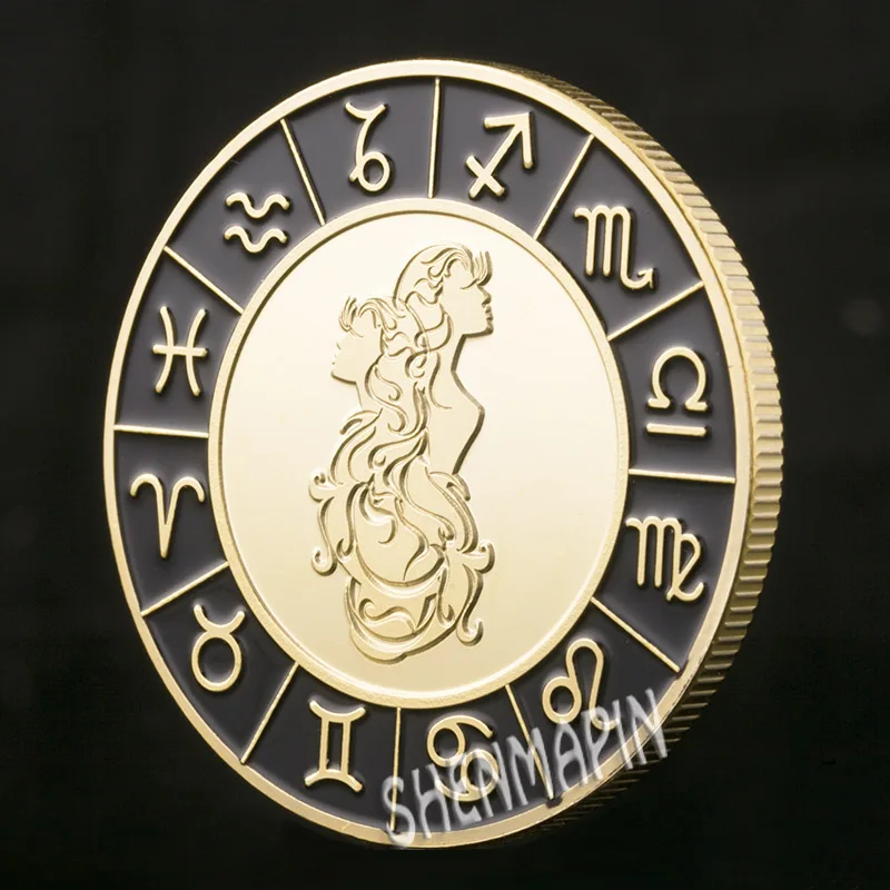 Полный набор двенадцать созвездий памятная монета удача астрология Алмазный