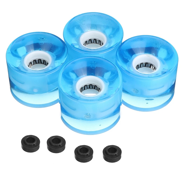 

4Pcs Skateboard Flash Roller Wheel Penny Board LED Light Wheel DanceBoard 75A 60x45mm Longboard Double Rocker Wheel