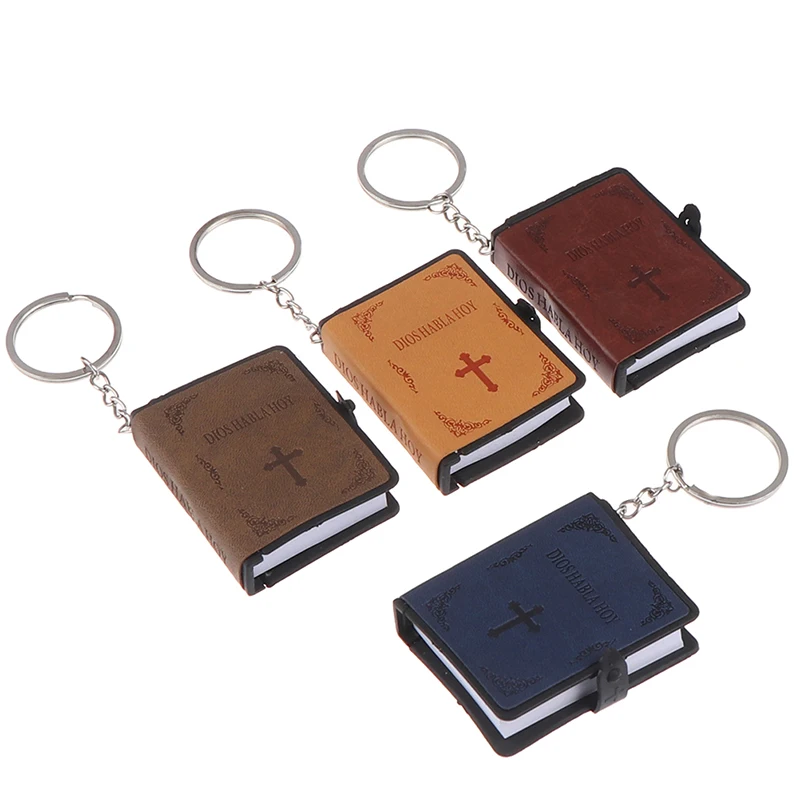 

Mini Holy Bible Key Chain Book Keychain Religion Spanish Version Christian Jesus Key Ring Keyring Gift Prayer God Bless