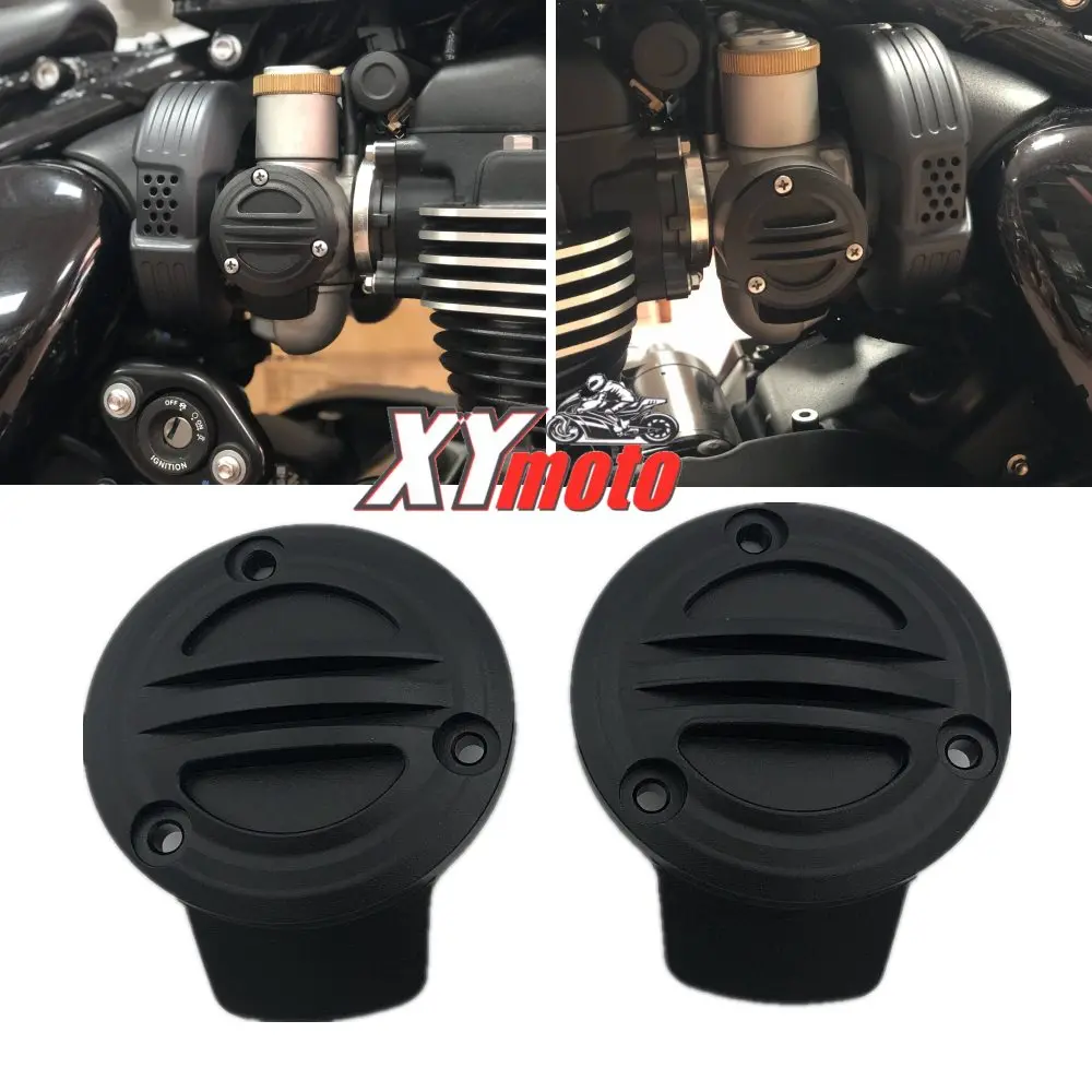 Чехлы для дроссельной заслонки Triumph Bonneville Bobber черные ребристые комплект T120 Speedmaster