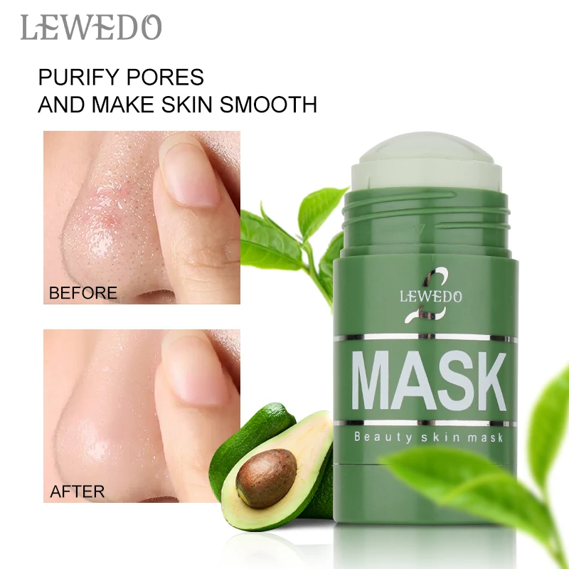 Маска LEWEDO с зеленым чаем Очищающая маска для лица лечение акне грязевая