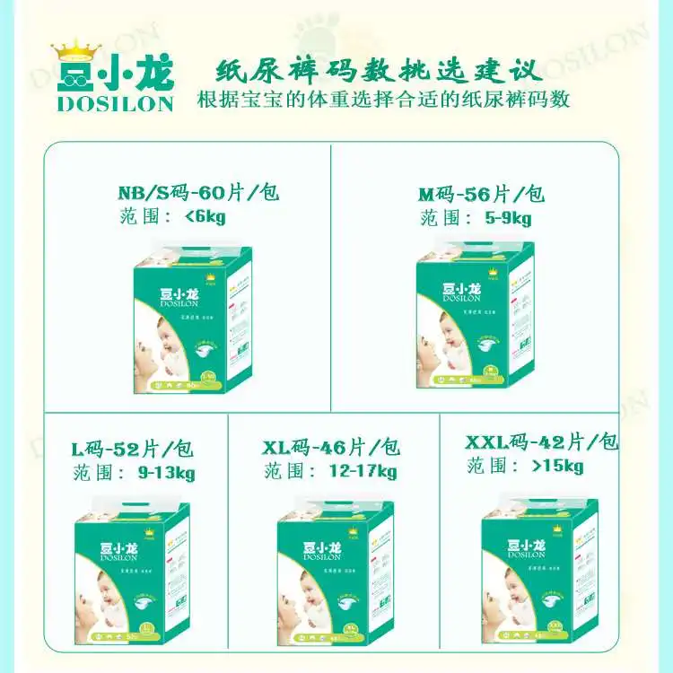 Высококачественные брендовые Dosilon одноразовые детские подгузники NB/S/M/L/XL/XXL