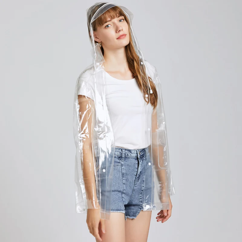 Модные короткие мужские s и женские дождевики прозрачные съемные шляпы | Дом сад