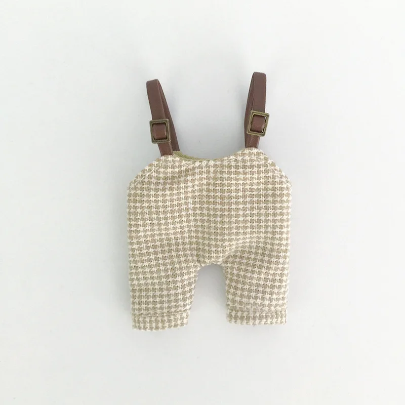 

New 16cm BJD Ob11 Doll Clothes Plaid Pants Overalls 1/12 Doll House GSC Obitsiu 11 Universal Accessory Xmas Gifts
