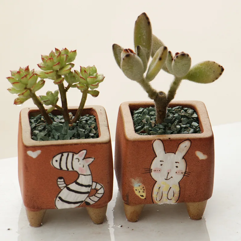 Керамические горшки для цветов ручной работы в стиле ретро|Цветочные и кадки| |