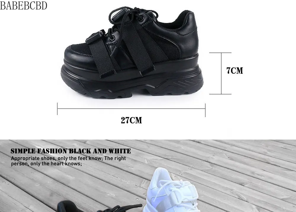 

Women's Platform Chunky Sneakers 2020 fashion Mesh Buckle female Thick Bottom shoes woman Women's Vulcanize Shoes