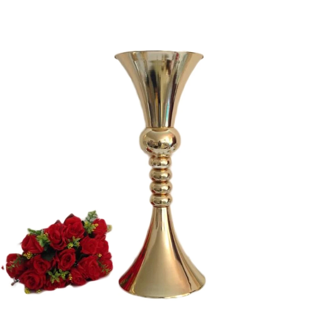 

65cm height flower vases gold metal candle holder candle stand wedding centerpiece event party road lead home decor 10 pcs/ lot