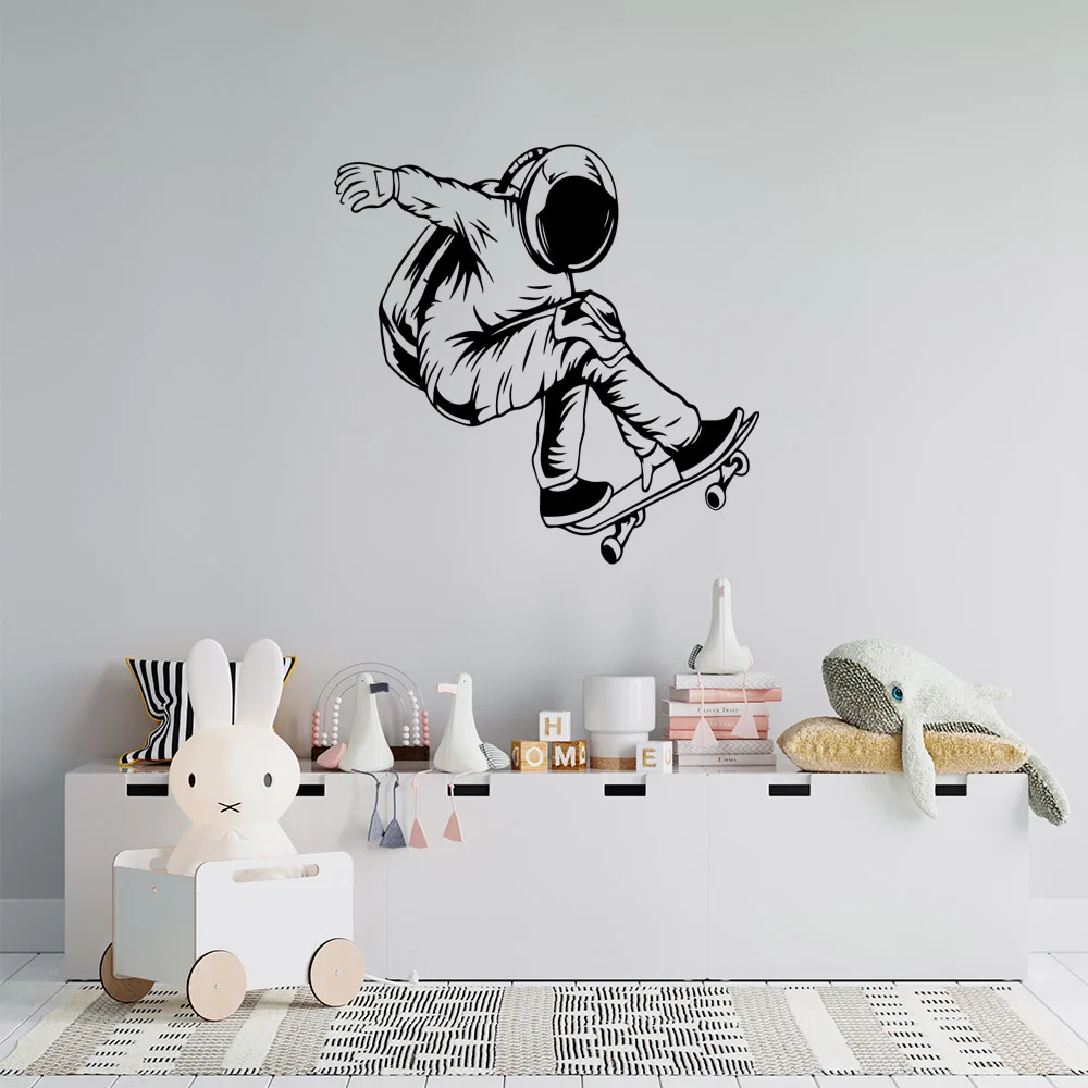 

Cartoon Astronaut Self Adhesive Vinyl Wallpaper For Baby's Rooms Background Wall Art Decal Drop Shipping