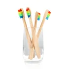 Цветная бамбуковая зубная щетка, Экологически чистая зубная щетка из натурального бамбука, дорожная зубная щетка с мягкой головкой и бамбуковой ручкой для ухода за зубами, уход за полостью рта