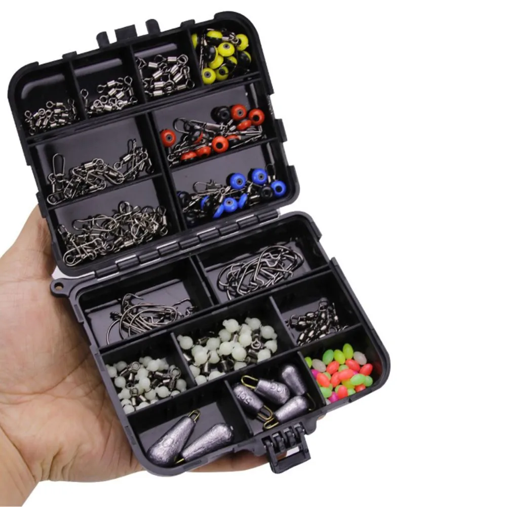 

177pcs Fishing Accessories Kit Jig Head Hooks Sinker Swivel Snap Fishing Tackle Multi-purpose Fishing Tackle Accessories