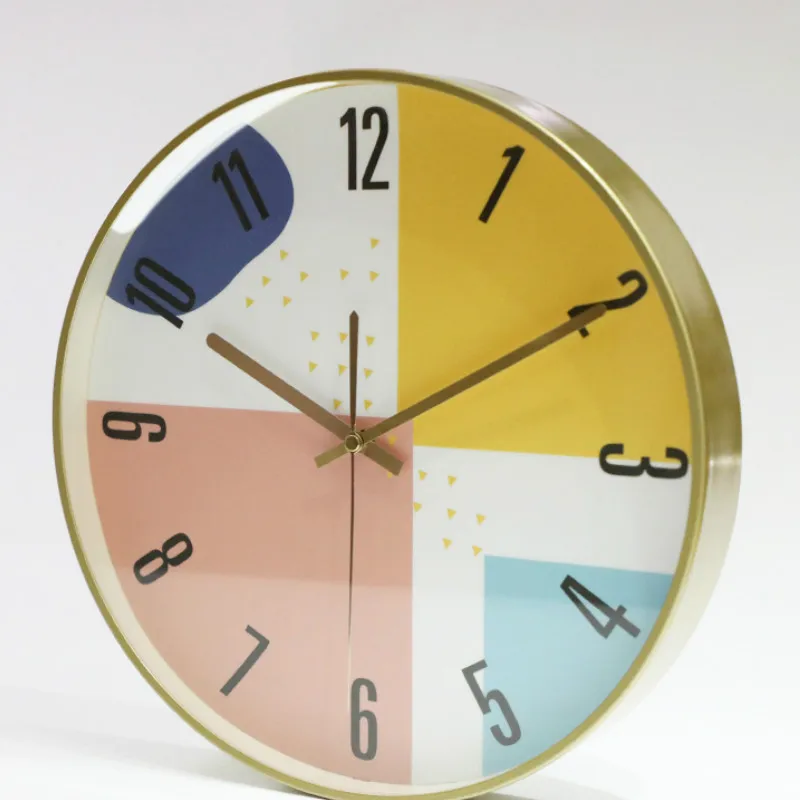 Большие настенные часы Металлические золотые для дома современные
