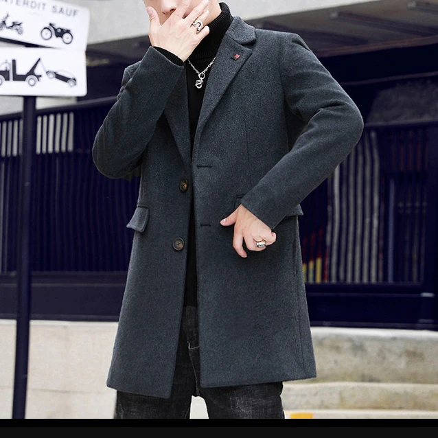 Классический темно серый блейзер для мужчин осень/зима шерстяное мужское