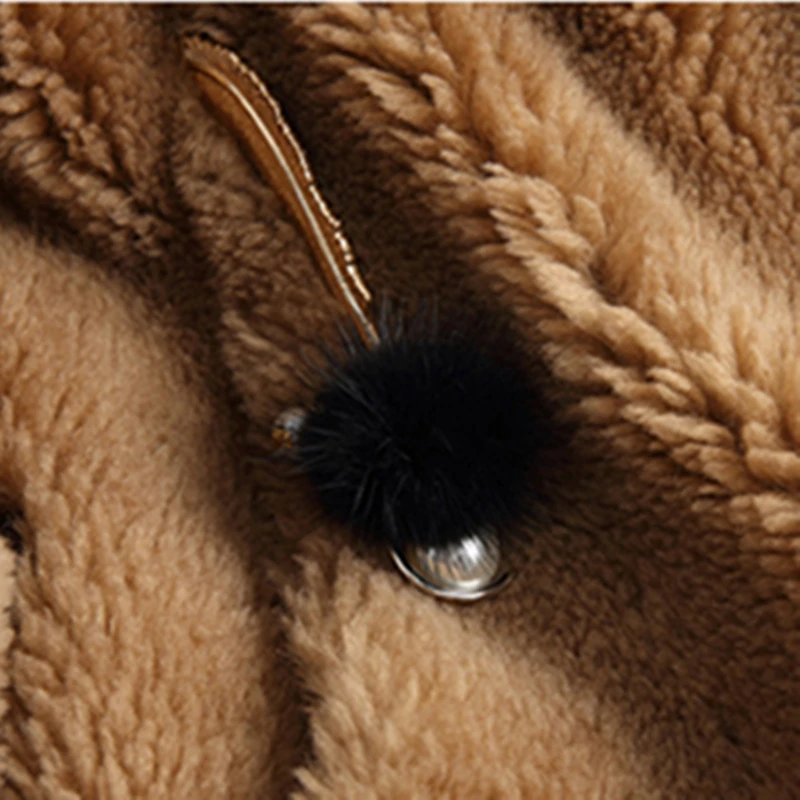 

New 2020 Women Sheep Shearing Coats Long Thick Real Wool Fur Coat Female Women's Lamb Fur Jacket Winter Jackets LYW58 's s