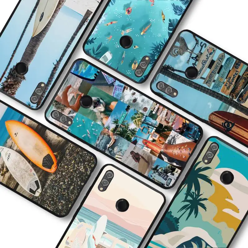 

Surfboard surfing art surf Girl Phone Case For Huawei honor10Lite 10i 20 8x 10 Funda for Honor9lite 9xpro Back Coque