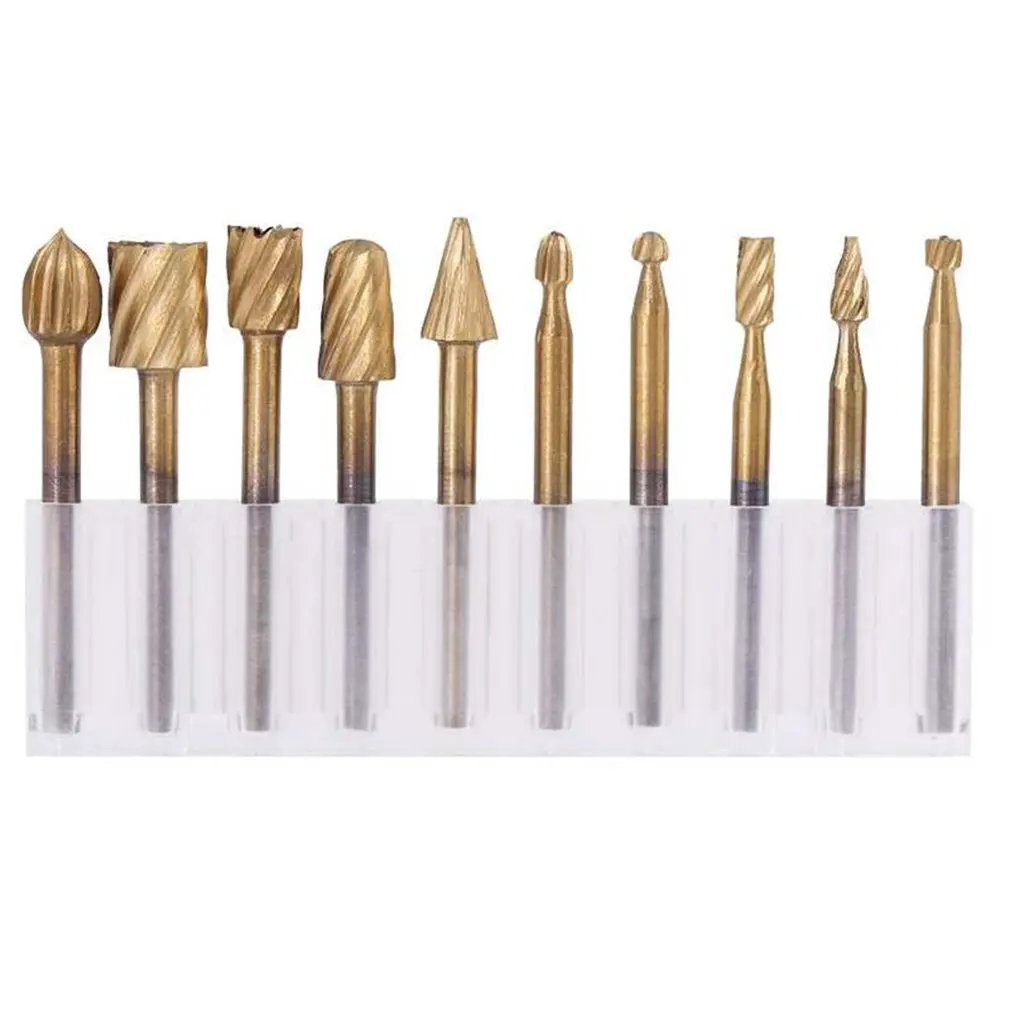 

10pcs/Set Rotary Rasps High Speed Steel Electric Grinder Grinding Head Woodworking Rotary File Milling Cutter Carving Knife