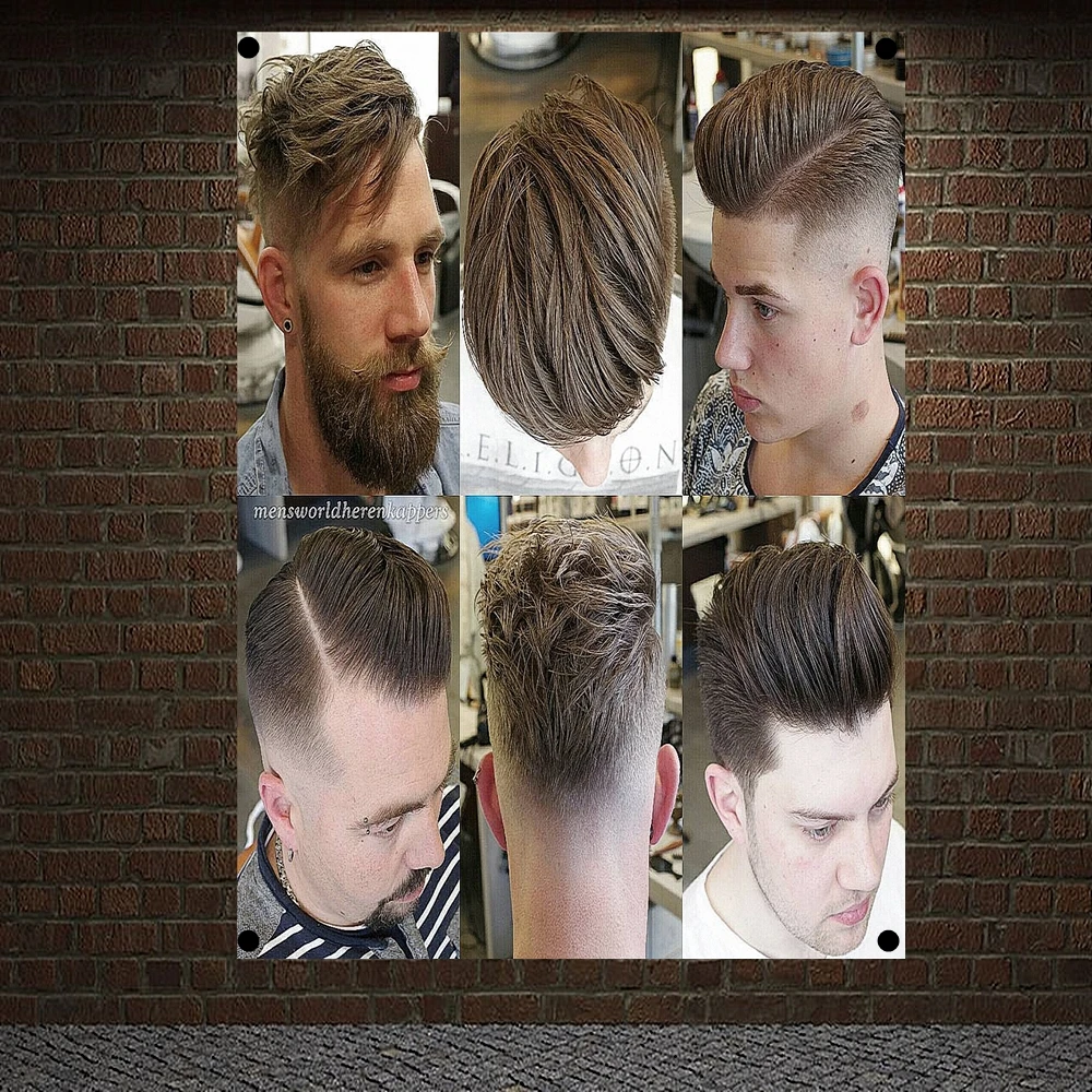 

Boys-hair-beard-designs Tapestry Banner Flag Wall Art Barber Shop Decor Wall Sticker Background Hanging Cloth Canvas Painting A1