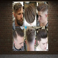 boys hair beard designs tapestry banner flag wall art barber shop decor wall sticker background hanging cloth canvas painting a1