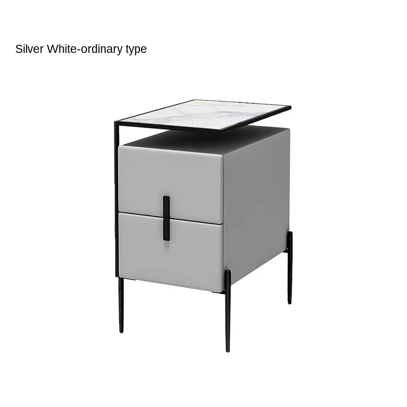 

Smart Bedside Table Light Luxury Narrow Solid Wood Bedroom Multi-Functional Wireless Charging Small Cabinet Modern Minimalist