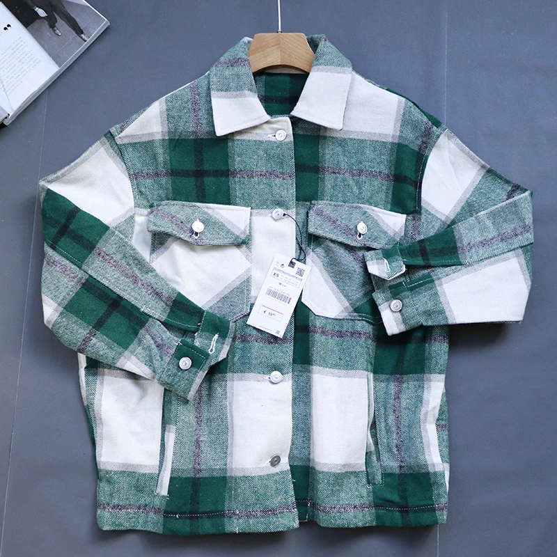 Рубашка женская в клетку винтажная теплая офисная блузка розового красного