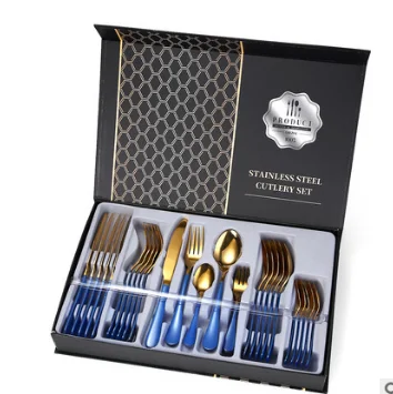 

Stainless steel cutlery gold-plated painted 30-piece set cutlery set gift tableware dining table set