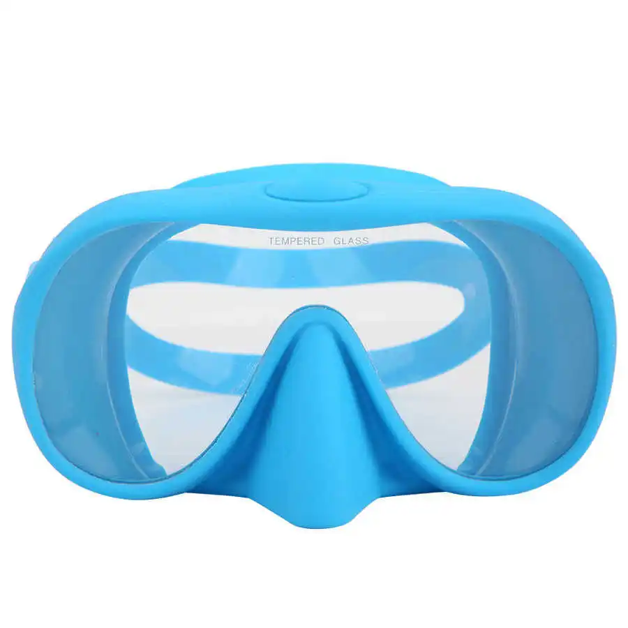 

Силиконовые плавательные очки для подводного плавания Анти-туман Половина лица зажим для носа стекло es Синяя Маска для дайвинга закаленное...