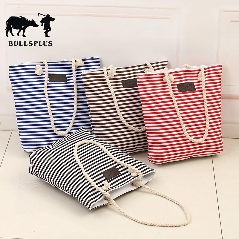 

Полосатая Холщовая Сумка на одно плечо, с пеньковой веревкой, 2021