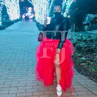 Популярные красные женские туфли высокий разрез фатиновые юбки индивидуальный заказ Пышное Бальное Платье Для женщин Длинная юбка вечерние платье прелестное женское День рождения вечерние платья-пачки юбка