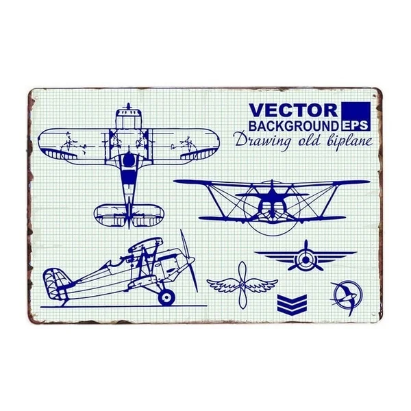 Американский Классический самолёт истребитель металлические знаки настенная