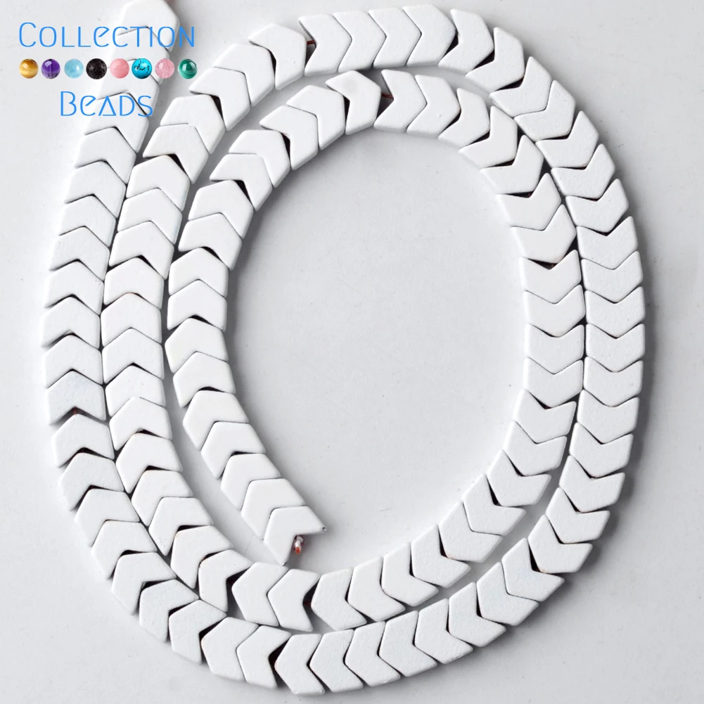 

Natural Stone White Rubber Arrow Hematite Round Spacer Loose Beads For DIY Jewelry Making Necklace Bracelet Accessories 6x3mm