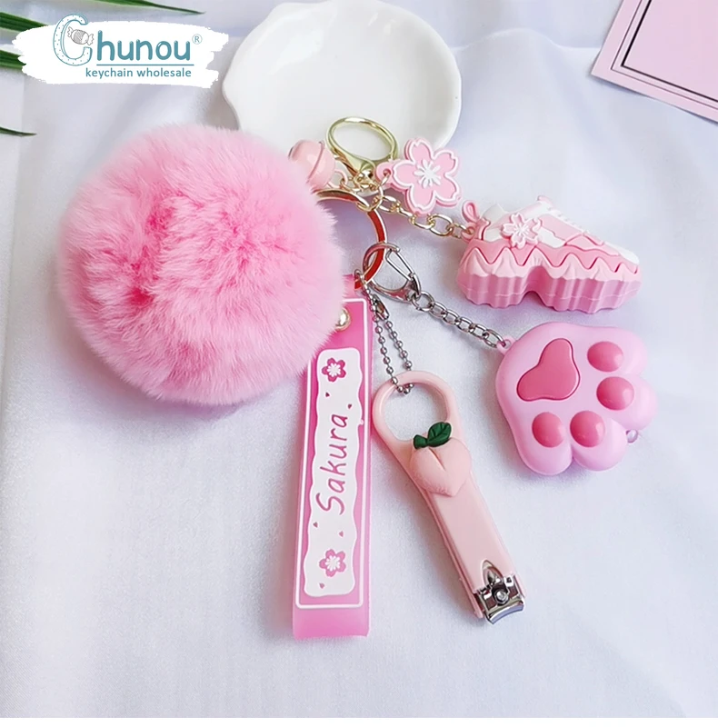 Personality Creative Plush Sneakers Pendant Keychain  Fashion Lady Bags Mobile Phone Charm Key Chain  Couple Gift Cute Keychain