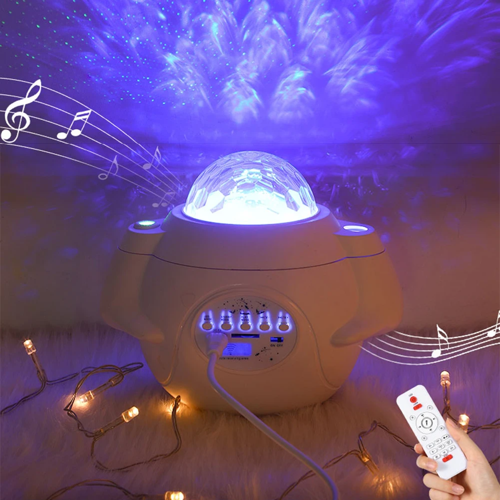 

LED Audio Sound-Control Music Light Starry Sky Projection Ambient Lamp Intelligent Remote Control Atmosphere Lamp