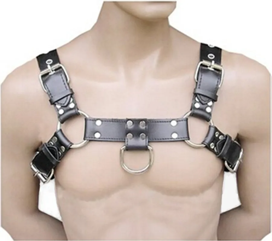 

Men's PU Leather Chest Body Harness Strap, Punk Gothic Belt Cosplay Clubwear Costume,Halloween Costume