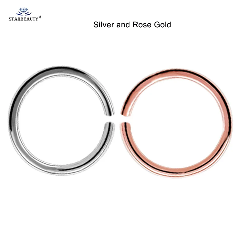 Silver and Rose Gold 2 шт 20 г 0,8 мм Тонкий поддельный нос кольцо перегородка спираль ноздри пирсинг Лабрет губы поддельные пирсинг титана хряща поддельные серьги обруч - Окраска металла: Silver and Rose Gold