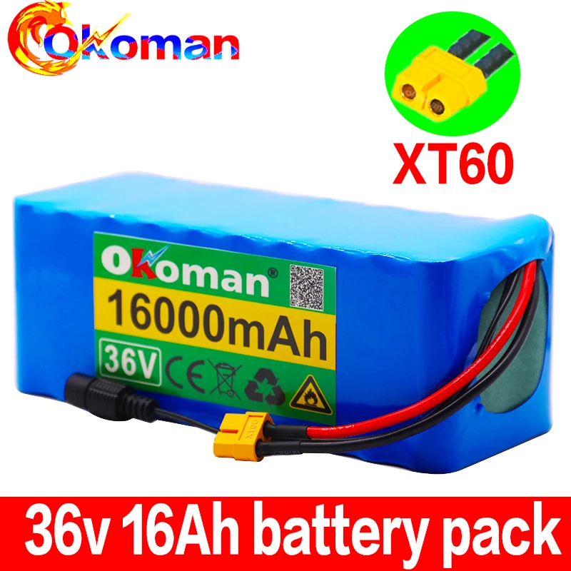 36V 10S4P 16Ah 500W большой емкости 42V 18650 литиевая батарея 16000mAh Электрический велосипед