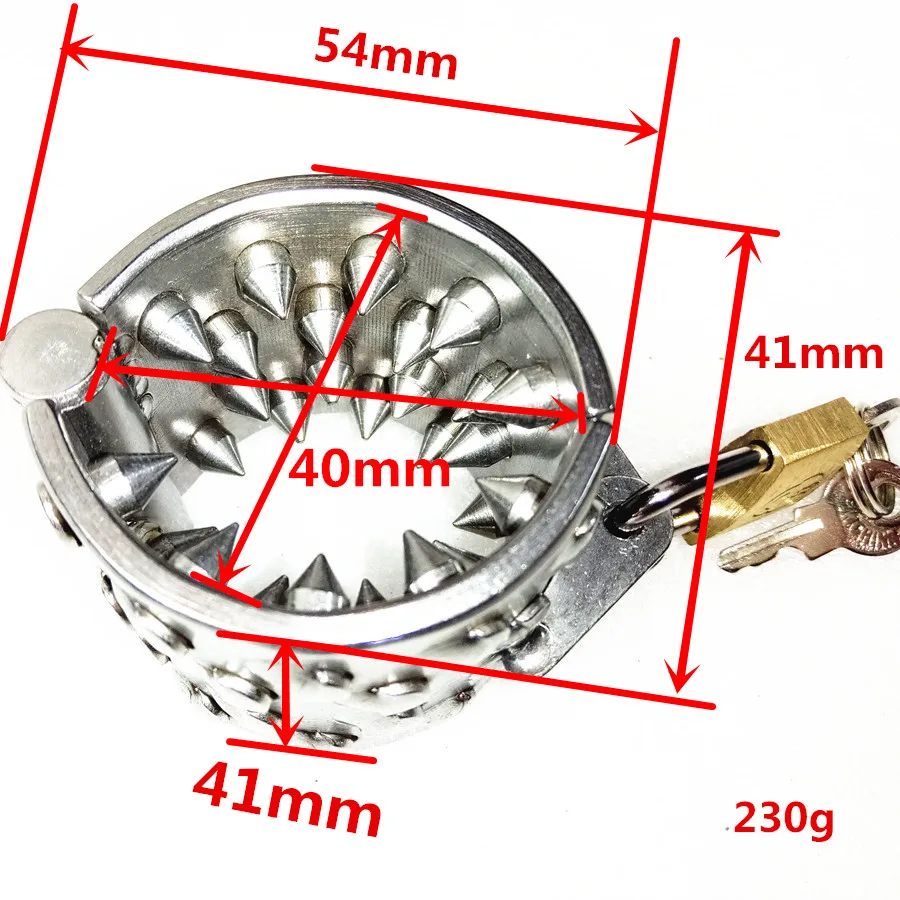 Нержавеющая сталь петух мяч носилки пытка яичка кулон Спайк Петух Кольцо с 4