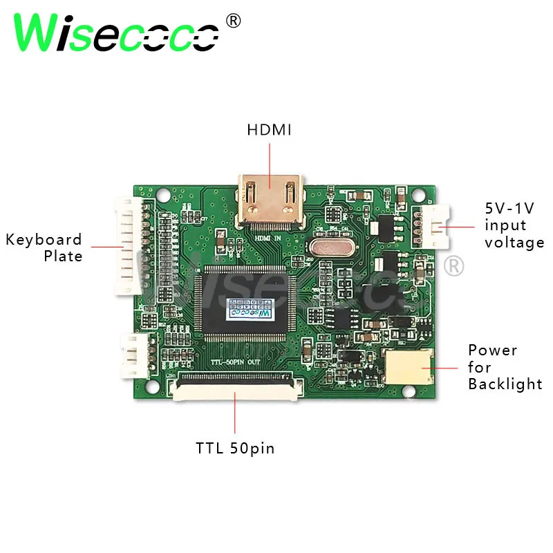 8 дюймов 800*600 сенсорный экран с 50pin плата драйвера для raspberry pi и DVD плеер AT080TN52 V.1 |