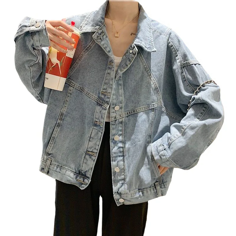 

2021 Female Spring Autumn Casual Cowboy jacket women's Denim Jacket Coat Cardigan Loose Streetwear Style Jeans Outwear Oversize