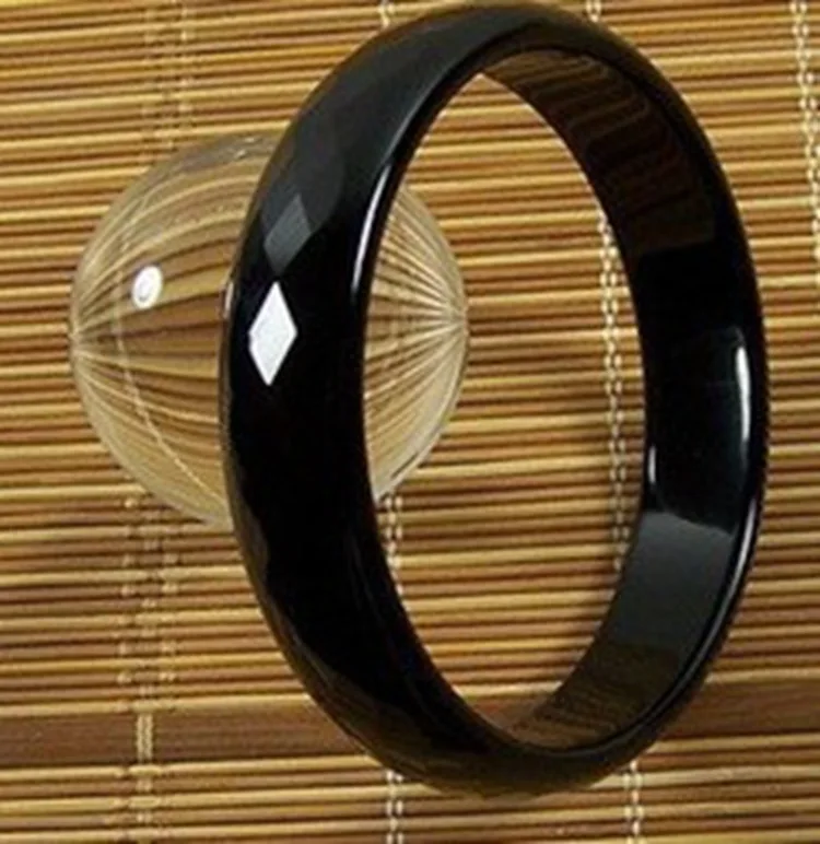 

Women's Jade Bracelet Black Fashion Accessories Jadeite Natural Charm Women Men For Hand Carved Round Bangle Ladies Jewelry