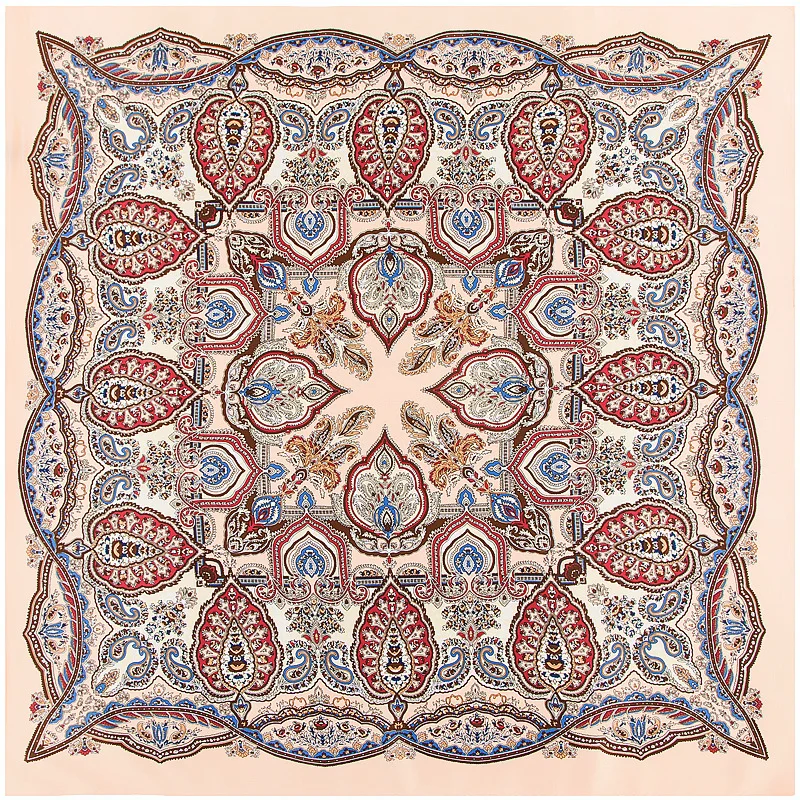 100% Шелковый женский шарф Индеец перья шейный платок с принтом квадратные шарфы