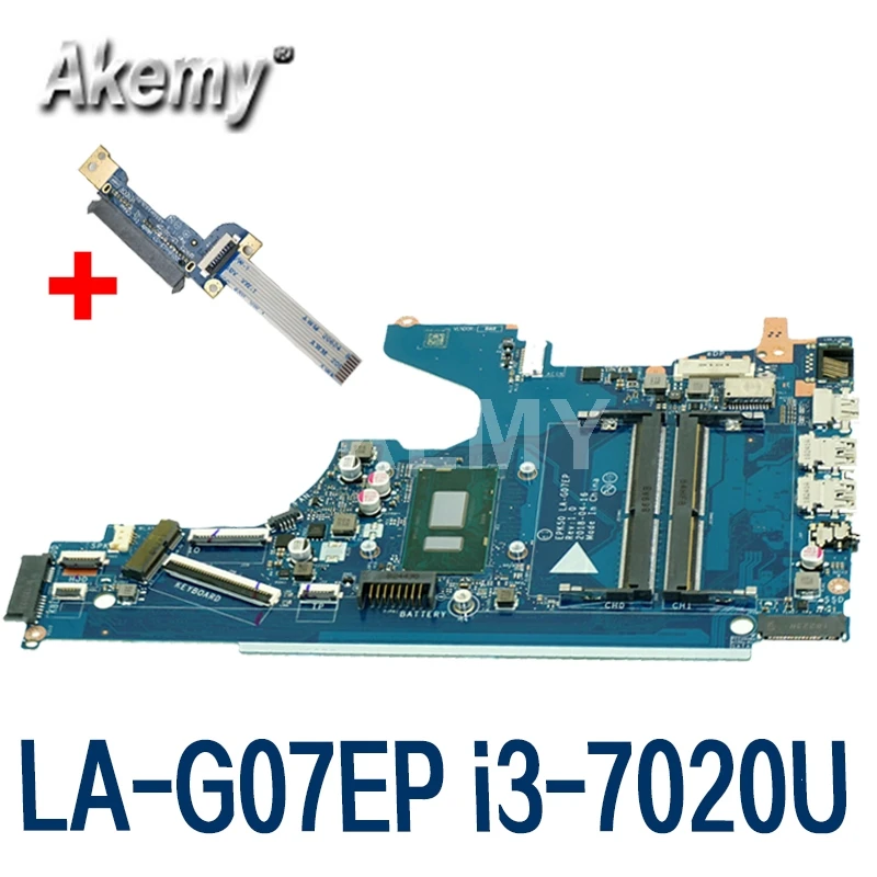 

AKemy для For HP 15-DA материнская плата для ноутбука с SR3LD/i3-7020u/CPU L20373-001 L20373-601 EPK50 Rev: 1,0 100% рабочий