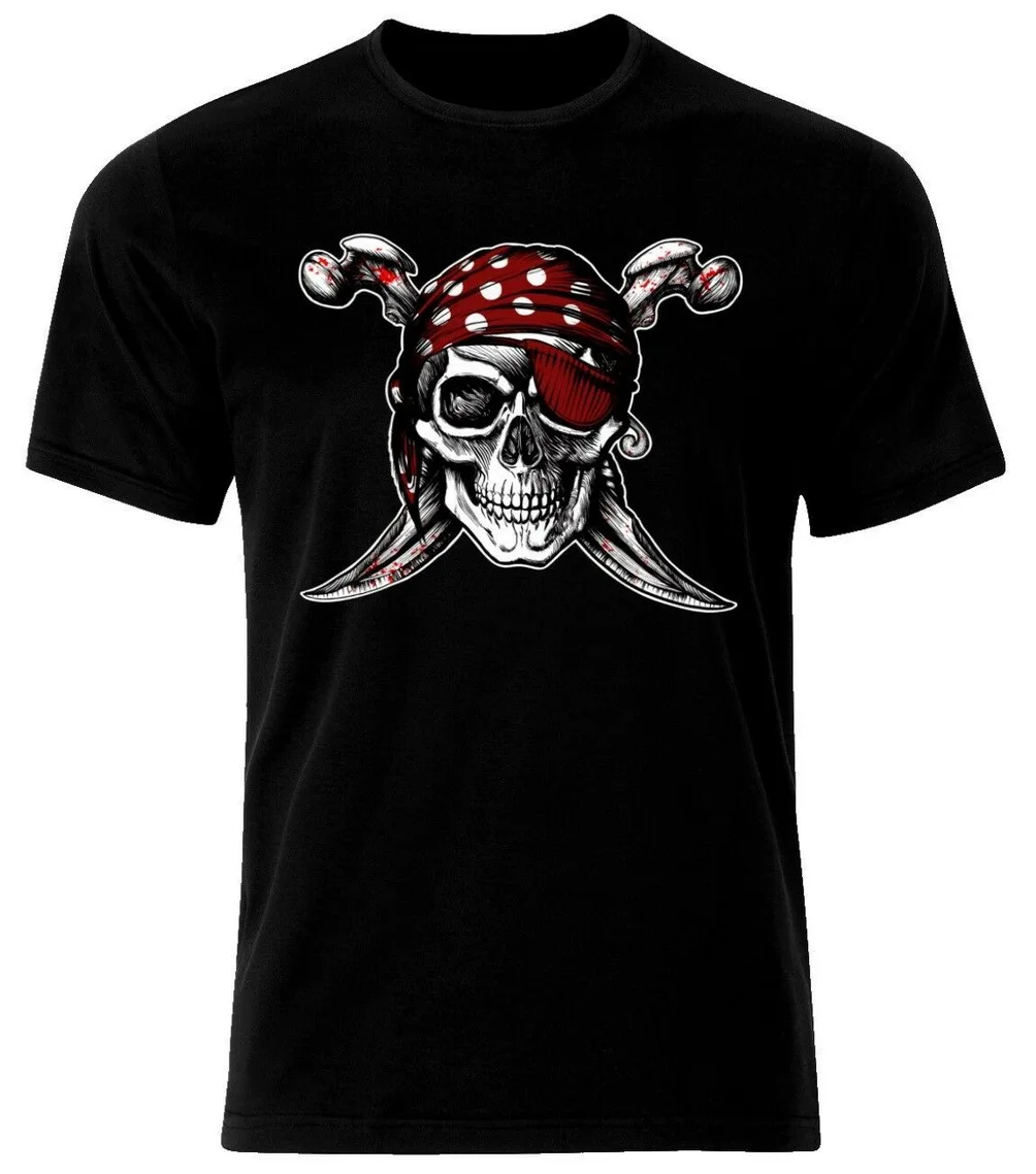 Пиратский череп тату Пираты Карибского моря Джек Воробей футболка Классический