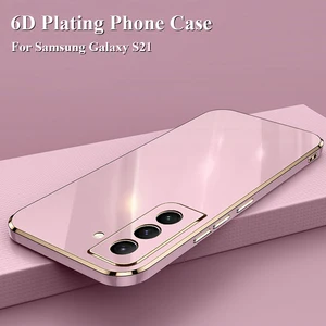 anti knock plated phone case for samsung s21 ultra plus s20 fe full cover case for samsung s22 ultra plus shockproof thin coque free global shipping