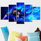 5 шт. Wall Art Печать на холсте аниме манга ниндзя девушка Рисунок Плакаты и фотографии дома Современные Гостиная украшения Картины