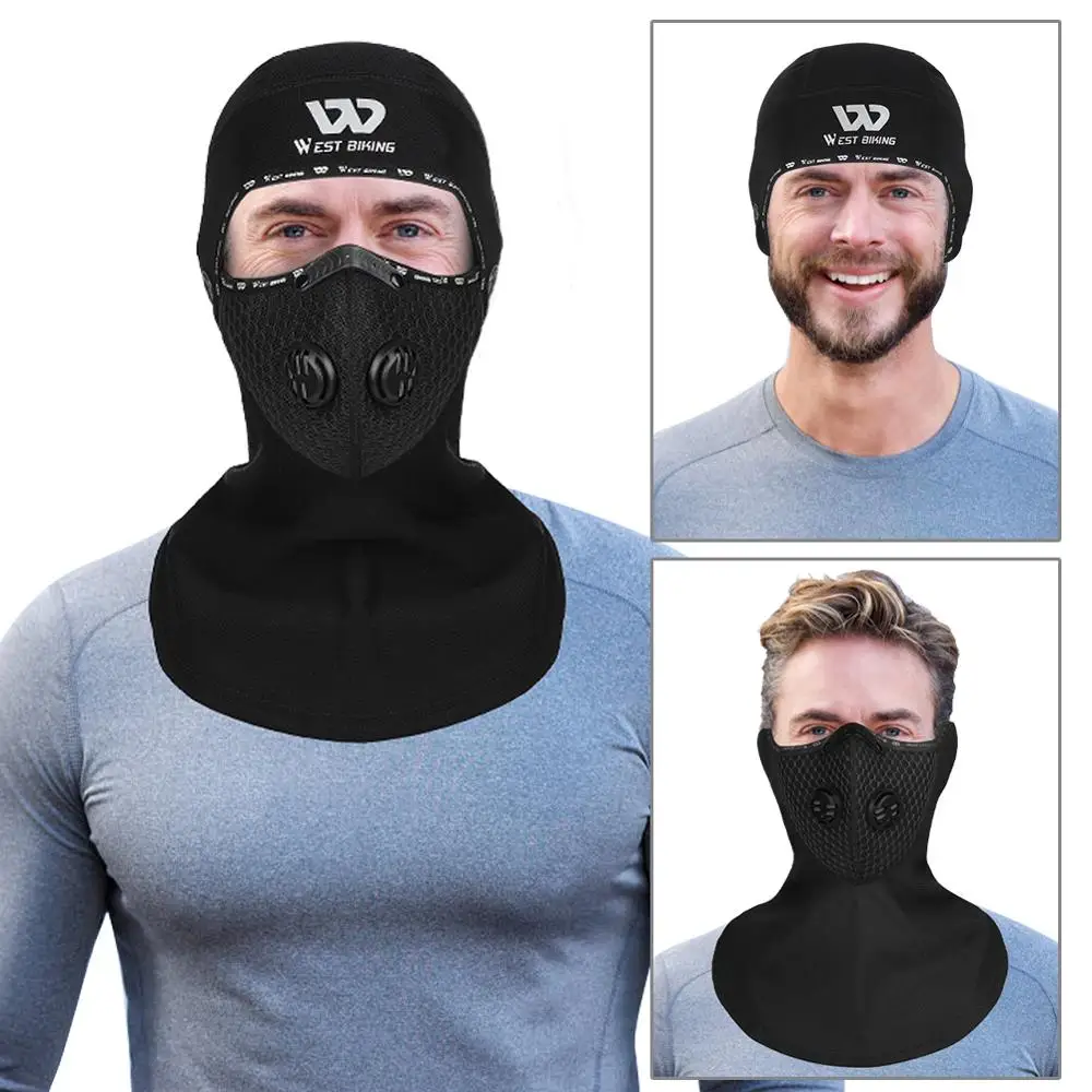 

WEST BIKING Winter Windproof Fleece Bike Mask Cap Warmer Cycling Motorcycle Headwear Sport Ski Thermal Full Face Mask Head Hat