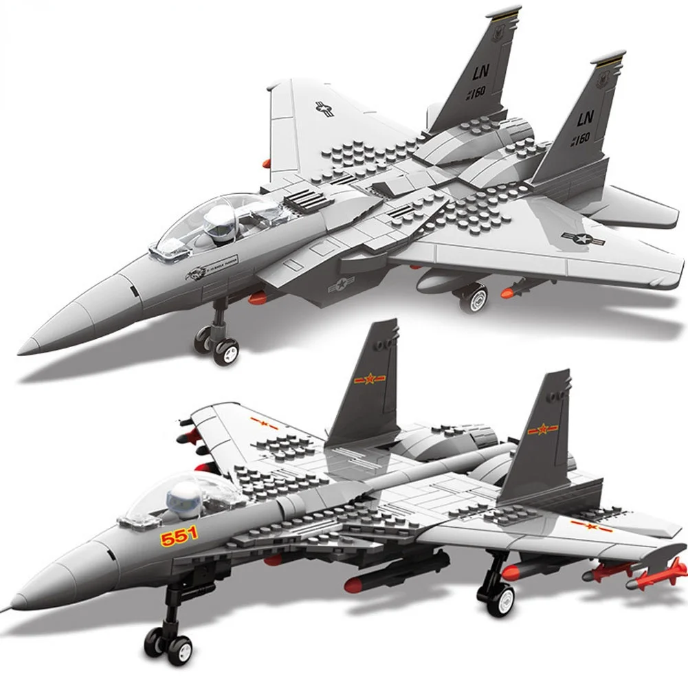 

Military Airplane Bricks J15 Flying Shark Carrier-based Fighter Building Blocks Mini Model Fighter Aircraft Toys Bricks