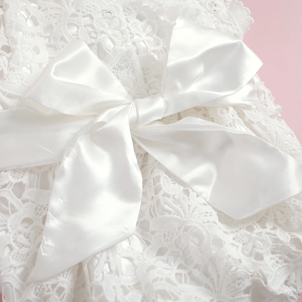 

2021-04-26 Lioraitiin 0-24M Infant Baby Girl Summer Bodysuit Off Shoulder Lace O-Neck Jumpsuit Solid Summer Clothing