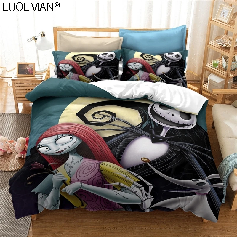 

3D Nightmare before Christmas duvet cover Bedding Set Soft Comfortable Bed Linens Bedclothes Home Textile for Lover Couple Gift