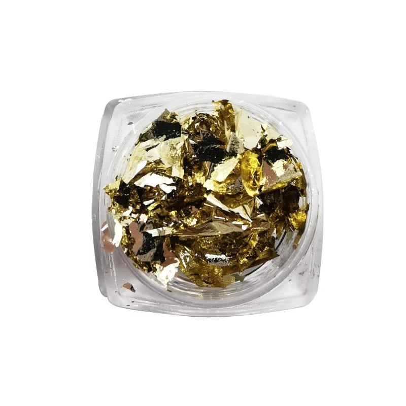 Light Gold 1 коробка золотой серебряный ноготь художественная наклейка неправильная алюминиевая фольга бумага 3D блеск DIY Маникюр УФ Гель-лак Инструменты для украшения ногтей - Цвет: Light Gold