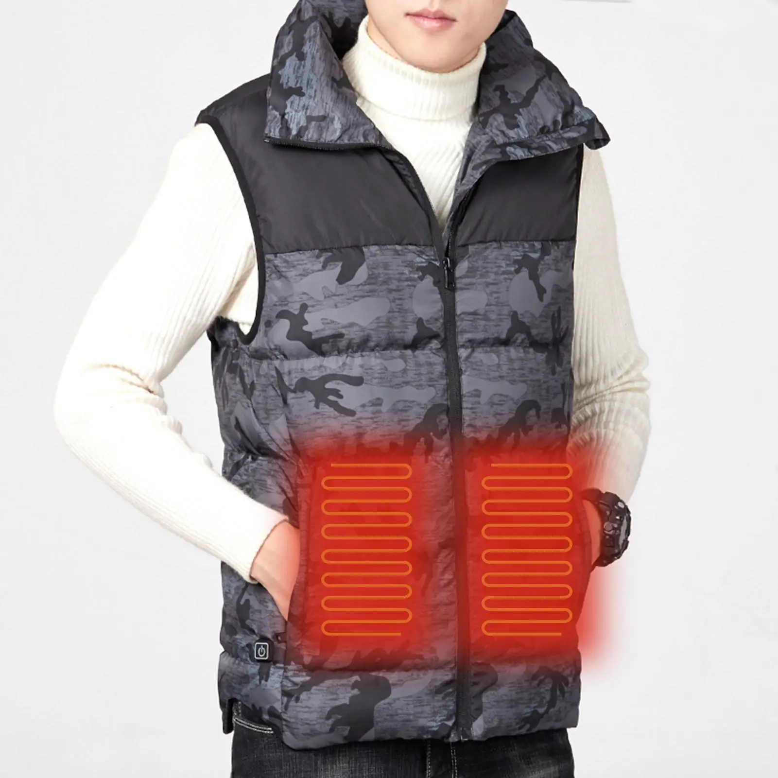 

Heating Vest Winter Warm Jacket Heated Vest USB Energy-saving Waistcoat 3 Gears Control Heating Vest Men Winter Clothes dropship